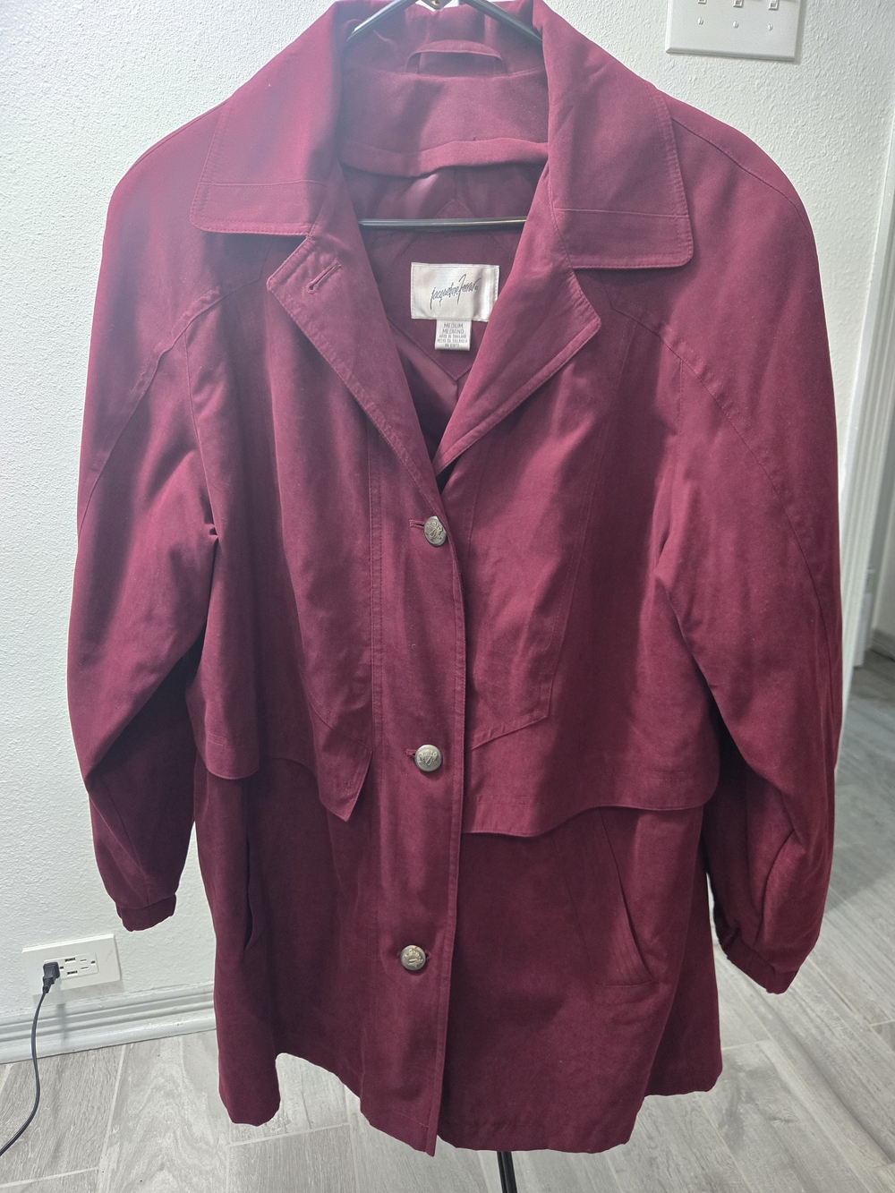 Jacqueline Ferrar Plum Button-Front Trench Coat